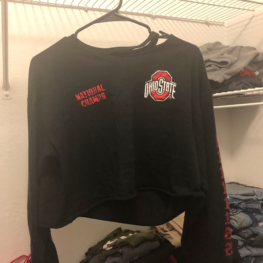 Ohio State Long Sleeve Black Crop Top